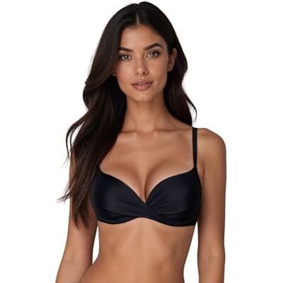 VIVISENCE 3209 Bikini BH Dame Bademode Bikinioberteil Musterlos Bügel EU, Schwarz,75D VIVISENCE 3209 Bikini BH Dame Bademode Bikinioberteil Musterlos Bügel EU, Schwarz,75D