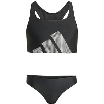 Adidas Mädchen Big Logo C-Back Bikini Set Swimwear, Black, 4-5 Years Adidas Mädchen Big Logo C-Back Bikini Set Swimwear, Black, 4-5 Years