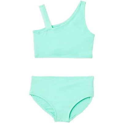 Amazon Essentials Mädchen Zweiteiliges Bikini-Set mit Asymmetrischem Ausschnitt , Kräftiges Minzgrün, 8 Jahre Amazon Essentials Mädchen Zweiteiliges Bikini-Set mit Asymmetrischem Ausschnitt , Kräftiges Minzgrün, 8 Jahre