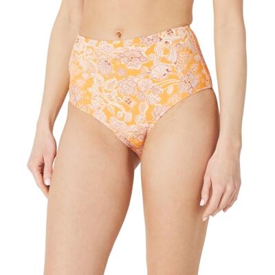Amazon Essentials Damen-Badehose mit hoher Taille (erhältlich in Übergröße), Gelb mit mehrfarbigem Blumenmuster, Größe M Amazon Essentials Damen-Badehose mit hoher Taille (erhältlich in Übergröße), Gelb mit mehrfarbigem Blumenmuster, Größe M