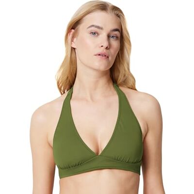 Amazon Essentials Damen Bikini-Oberteil mit Nackenband, Leichter Halt, Bademode, Olivgrün, 36 Amazon Essentials Damen Bikini-Oberteil mit Nackenband, Leichter Halt, Bademode, Olivgrün, 36