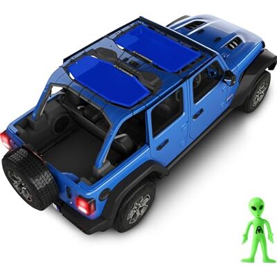 ALIEN SUNSHADE Jeep Wrangler JLU Blau (2018–2023) vorne und hinten, Mesh-Sonnenschutz für JL Unlimited, blockiert UV, Wind, Lärm, Bikini-Jlkini-Top für Sport, Sport S, Sahara, Rubicon ALIEN SUNSHADE Jeep Wrangler JLU Blau (2018–2023) vorne und hinten, Mesh-Sonnenschutz für JL Unlimited, blockiert UV, Wind, Lärm, Bikini-Jlkini-Top für Sport, Sport S, Sahara, Rubicon