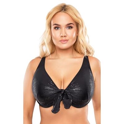 VIVISENCE Bikini Oberteil Damen Bademode Bikini BH Starker Halt 3202, Schwarz Glänzend,80D VIVISENCE Bikini Oberteil Damen Bademode Bikini BH Starker Halt 3202, Schwarz Glänzend,80D