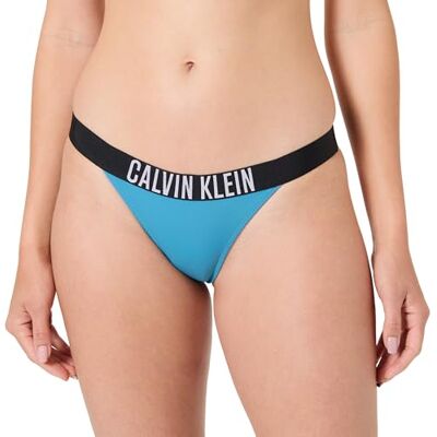 Calvin Damen Bikinihose Brazilian mit Logobund, Blau (Storm Blue), XL Calvin Damen Bikinihose Brazilian mit Logobund, Blau (Storm Blue), XL