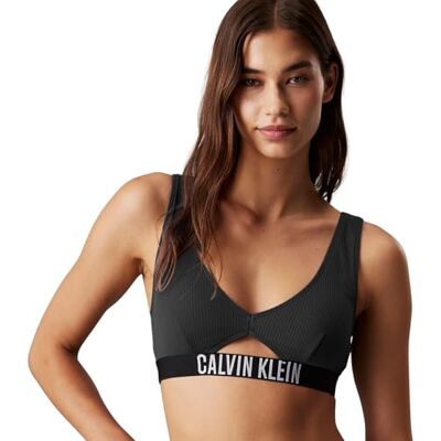 Calvin Damen Bikini Oberteil Bralette Herausnehmbare Polster, Schwarz (Black), S Calvin Damen Bikini Oberteil Bralette Herausnehmbare Polster, Schwarz (Black), S