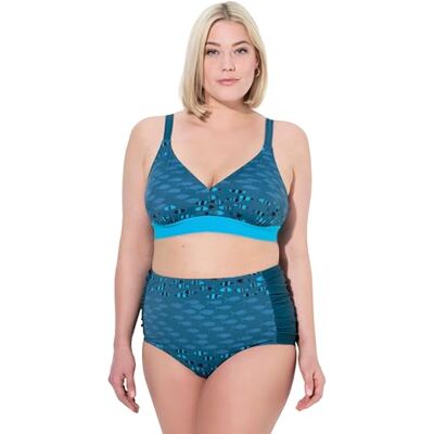 Ulla Popken Damen große Größen Übergrößen Plus Size Bikini, Fische, ohne Softcups, Träger verstellbar tannengrün 48 837323752-48 Ulla Popken Damen große Größen Übergrößen Plus Size Bikini, Fische, ohne Softcups, Träger verstellbar tannengrün 48 837323752-48