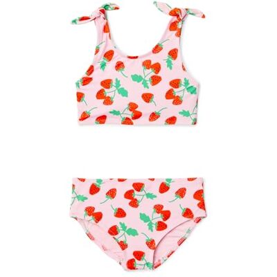 Amazon Essentials Mädchen Zweiteiliges Bikini-Set mit Schleifendetail , Rosa Tomatenrot Erdbeeren, 3 Jahre Amazon Essentials Mädchen Zweiteiliges Bikini-Set mit Schleifendetail , Rosa Tomatenrot Erdbeeren, 3 Jahre