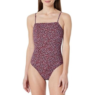 Amazon Essentials Damen Einteiliger Badeanzug mit Quadratischem Ausschnitt , Ziegelrot Lila Leopardenmuster, 42 Amazon Essentials Damen Einteiliger Badeanzug mit Quadratischem Ausschnitt , Ziegelrot Lila Leopardenmuster, 42