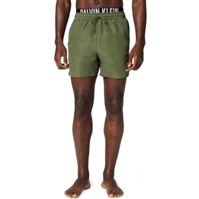 Calvin Herren Badeshorts Medium Drawstring Boxer mit Tunnelzug, Grün (Brush Green), XL Calvin Herren Badeshorts Medium Drawstring Boxer mit Tunnelzug, Grün (Brush Green), XL