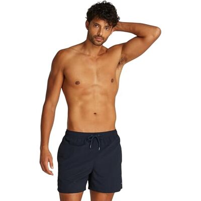 Tommy Hilfiger Herren Badeshorts Medium Drawstring mit Logo, Blau (Desert Sky), S Tommy Hilfiger Herren Badeshorts Medium Drawstring mit Logo, Blau (Desert Sky), S
