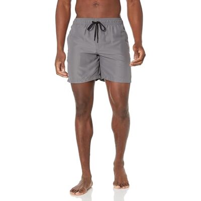 Amazon Essentials Herren Badeshorts Badehose Herren Kurz mit Netzfutter, Taschen und Kordelzugverschluss, Dunkelgrau, XS Amazon Essentials Herren Badeshorts Badehose Herren Kurz mit Netzfutter, Taschen und Kordelzugverschluss, Dunkelgrau, XS