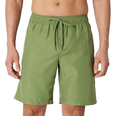 Amazon Essentials Herren Badeshorts Lang Badehose Herren 23cm mit Netzfutter, Taschen und Kordelzugverschluss, Olivgrün, S Amazon Essentials Herren Badeshorts Lang Badehose Herren 23cm mit Netzfutter, Taschen und Kordelzugverschluss, Olivgrün, S