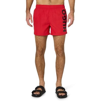 HUGO Herren-Badehose mit vertikalem Logo, Hot Red, M HUGO Herren-Badehose mit vertikalem Logo, Hot Red, M