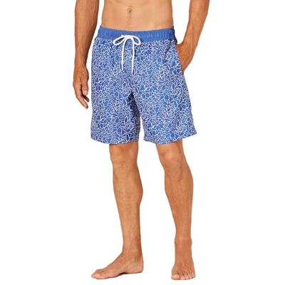 Amazon Essentials Herren 23cm Badehose mit Netzfutter, Taschen und Kordelzugverschluss, Silhouette mit Blumen, S Amazon Essentials Herren 23cm Badehose mit Netzfutter, Taschen und Kordelzugverschluss, Silhouette mit Blumen, S