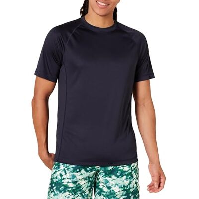 Amazon Essentials Herren Rashguard Kurzarm UPF 50+ UV-Schutz Schwimm-Shirt Schnelltrocknend, Dunkles Marineblau, L Amazon Essentials Herren Rashguard Kurzarm UPF 50+ UV-Schutz Schwimm-Shirt Schnelltrocknend, Dunkles Marineblau, L