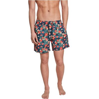 Urban Classics Herren Swim Shorts – Schnelltrocknende Badehose mit Innenslip und Taschen für Strand Pool Urlaub und sportliche Aktivitäten,Blk/Tropical,L Urban Classics Herren Swim Shorts – Schnelltrocknende Badehose mit Innenslip und Taschen für Strand Pool Urlaub und sportliche Aktivitäten,Blk/Tropical,L
