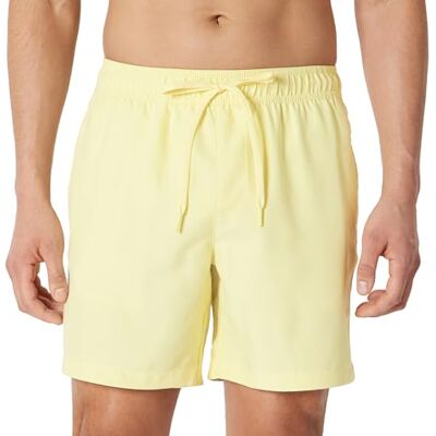 Amazon Essentials Herren Badeshorts Badehose Herren Kurz mit Netzfutter, Taschen und Kordelzugverschluss, Hellgelb, S Amazon Essentials Herren Badeshorts Badehose Herren Kurz mit Netzfutter, Taschen und Kordelzugverschluss, Hellgelb, S