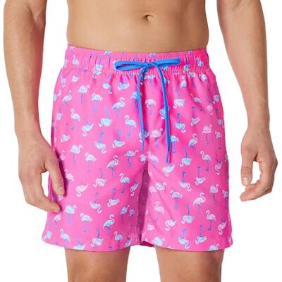 Amazon Essentials Herren Badeshorts Badehose Herren Kurz mit Netzfutter, Taschen und Kordelzugverschluss, Kräftiges Rosa Flamingo, L Amazon Essentials Herren Badeshorts Badehose Herren Kurz mit Netzfutter, Taschen und Kordelzugverschluss, Kräftiges Rosa Flamingo, L