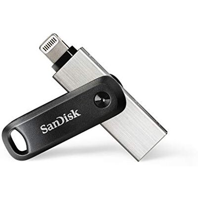 SanDisk iXpand Go Flash-Laufwerk iPhone Speicher 128 GB (iPad kompatibel, automatisches Backup, Schlüsselanhänger-Funktion, USB 3.0, iXpand App), Schwarz SanDisk iXpand Go Flash-Laufwerk iPhone Speicher 128 GB (iPad kompatibel, automatisches Backup, Schlüsselanhänger-Funktion, USB 3.0, iXpand App), Schwarz