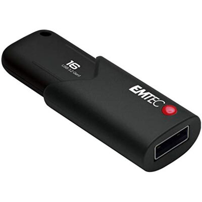 Emtec USB-Stick 3.0 (3.2) Click Secure B120, 16 GB Flash-Laufwerk, externer Speicher, 100 Mb/S, Schreiben 20 MB/S, mit AES260-Software, Schwarz Emtec USB-Stick 3.0 (3.2) Click Secure B120, 16 GB Flash-Laufwerk, externer Speicher, 100 Mb/S, Schreiben 20 MB/S, mit AES260-Software, Schwarz