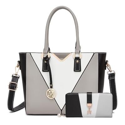 Miss Lulu Handtaschen für Damen Mittelgroß, V-förmiges Design Viele Fächer Umhängetasche Groß, Elegant Schultertaschen, Tote Tasche für Pendeln Schule Arbeit Reise Miss Lulu Handtaschen für Damen Mittelgroß, V-förmiges Design Viele Fächer Umhängetasche Groß, Elegant Schultertaschen, Tote Tasche für Pendeln Schule Arbeit Reise