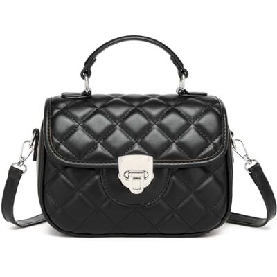 Miss Lulu Damen Tasche Henkeltasche Mittelgroß Umhängetasche Tasche mit Kunstleder und Wildleder Vintage Flap Handtasche Crossbody Bag mit ovaler Metallverzierung Elegant Exquisit Miss Lulu Damen Tasche Henkeltasche Mittelgroß Umhängetasche Tasche mit Kunstleder und Wildleder Vintage Flap Handtasche Crossbody Bag mit ovaler Metallverzierung Elegant Exquisit