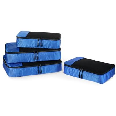 Amazon Essentials 4-teiliges Packwürfel-Reisezubehörset, Gepäckorganizer mit Doppelreißverschluss, Netzoberseite, Polyester, 2 mittelgroße/2 große, blau (früher Amazon Basics) Amazon Essentials 4-teiliges Packwürfel-Reisezubehörset, Gepäckorganizer mit Doppelreißverschluss, Netzoberseite, Polyester, 2 mittelgroße/2 große, blau (früher Amazon Basics)