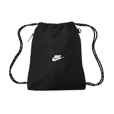 NIKE Unisex Heritage Drawstring 2.0 Beutel, Black/Black/White, One Size NIKE Unisex Heritage Drawstring 2.0 Beutel, Black/Black/White, One Size