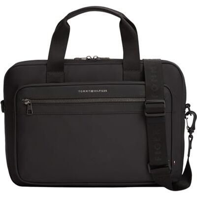 Tommy Hilfiger Herren Laptoptasche Repreve mit abnehmbarem Schultergurt, Schwarz (Black), Einheitsgröße Tommy Hilfiger Herren Laptoptasche Repreve mit abnehmbarem Schultergurt, Schwarz (Black), Einheitsgröße