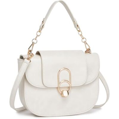 Miss Lulu Damen Handtasche Mittelgroß, Elegante Umhängetasche aus Leder mit Magnetverschluss, Schultertasche & Handtasche für Alltag und Büro Miss Lulu Damen Handtasche Mittelgroß, Elegante Umhängetasche aus Leder mit Magnetverschluss, Schultertasche & Handtasche für Alltag und Büro