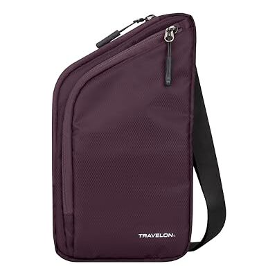 Travelon : World Travel Essentials schlanke Umhängetasche, Brombeere, Einheitsgröße Travelon : World Travel Essentials schlanke Umhängetasche, Brombeere, Einheitsgröße