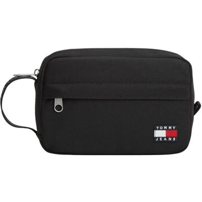 Tommy Jeans Herren Kulturbeutel Daily mit Schlaufe, Schwarz (Black), Einheitsgröße Tommy Jeans Herren Kulturbeutel Daily mit Schlaufe, Schwarz (Black), Einheitsgröße