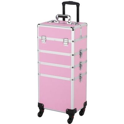 Yaheetech 4 in 1 Kosmetikkoffer groß Schminkkoffer Kosmetikorganiser Multikoffer Schmuckkoffer Friseurkoffer Handgepäck Beauty Case Rosa Yaheetech 4 in 1 Kosmetikkoffer groß Schminkkoffer Kosmetikorganiser Multikoffer Schmuckkoffer Friseurkoffer Handgepäck Beauty Case Rosa