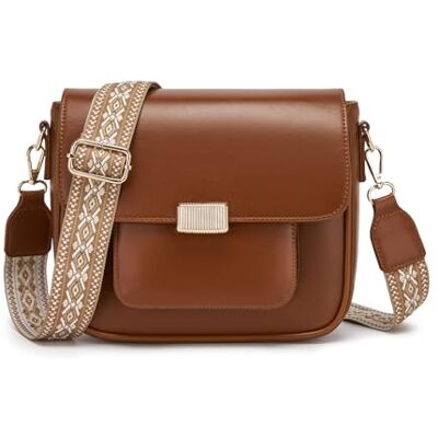 Miss Lulu Damen Umhängetasche Handtasche Mittelgroß Crossbody Bag Schultertasche mit Breitem Abnehmbarem Schultergurt für Frauen Miss Lulu Damen Umhängetasche Handtasche Mittelgroß Crossbody Bag Schultertasche mit Breitem Abnehmbarem Schultergurt für Frauen