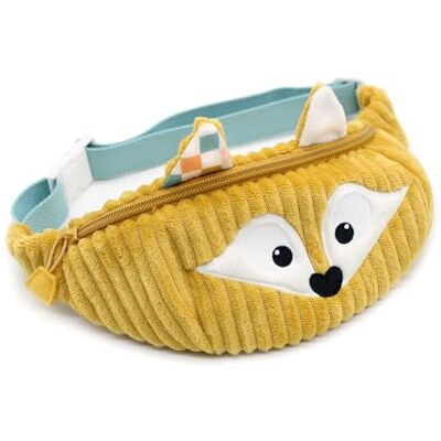 LES DÉGLINGOS Bauchtasche für Kinder, Cyranos, der Fuchs, aus geripptem Velours, 21 x 9 cm, Senf, ab 3 Jahren LES DÉGLINGOS Bauchtasche für Kinder, Cyranos, der Fuchs, aus geripptem Velours, 21 x 9 cm, Senf, ab 3 Jahren