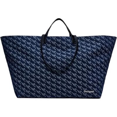Desigual Women's Accessories Fabric Shopping Bag, Blue Desigual Women's Accessories Fabric Shopping Bag, Blue