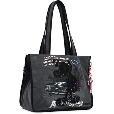 Desigual Einkaufstasche Schultertasche Mickey Studs Khiva Shopping Bag Denim Dark Grey dunkelgrau Desigual Einkaufstasche Schultertasche Mickey Studs Khiva Shopping Bag Denim Dark Grey dunkelgrau