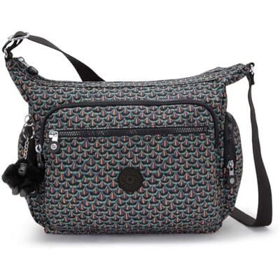 Kipling GABBIE Mittelgroße Umhängetasche, Geo Feather (Schwarz) Kipling GABBIE Mittelgroße Umhängetasche, Geo Feather (Schwarz)