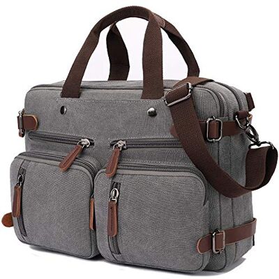 CROCOD Umwandelbarer Laptop-Rucksack, 17,3 Zoll, Messenger-Tasche für Damen/Herren Grau grau 17.3 Inch CROCOD Umwandelbarer Laptop-Rucksack, 17,3 Zoll, Messenger-Tasche für Damen/Herren Grau grau 17.3 Inch