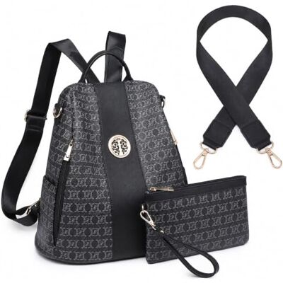 MKP COLLECTION MKP Damen Fashion Rucksack börse Multi Taschen Signature Anti-Diebstahl Rucksack Reise Schule Schultertasche Handtasche mit Handgelenk MKP COLLECTION MKP Damen Fashion Rucksack börse Multi Taschen Signature Anti-Diebstahl Rucksack Reise Schule Schultertasche Handtasche mit Handgelenk