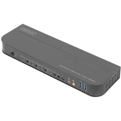 Digitus KVM-Switch DisplayPort – 4 PC 1 Monitor – UHD 4K 60Hz 1x Maus, Tastatur & Audio für 4 Computer – Hot-Key Umschalter – 2x USB 3.0 Hub – Schwarz Digitus KVM-Switch DisplayPort – 4 PC 1 Monitor – UHD 4K 60Hz 1x Maus, Tastatur & Audio für 4 Computer – Hot-Key Umschalter – 2x USB 3.0 Hub – Schwarz