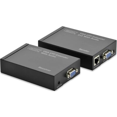 Digitus Professional DS-53400 VGA Extender Set (Sender/Empfänger) bis zu 300 m Reichweite UTP Patchkabel (Cat 5e/6) bis zu 1920 x 1200 Pixel schwarz Digitus Professional DS-53400 VGA Extender Set (Sender/Empfänger) bis zu 300 m Reichweite UTP Patchkabel (Cat 5e/6) bis zu 1920 x 1200 Pixel schwarz