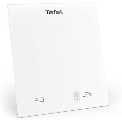 Tefal Essential Küchenwaage, bis 5 kg, metrische (g/kg/ml) und angloamerikanische (lb/oz) Einheiten, Tara-Funktion, schlankes Format, Weiß, BC5504V0 Tefal Essential Küchenwaage, bis 5 kg, metrische (g/kg/ml) und angloamerikanische (lb/oz) Einheiten, Tara-Funktion, schlankes Format, Weiß, BC5504V0