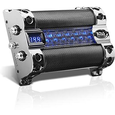 Boss CAP8 Auto-Kondensator – 8 Farad, Energiespeicher, verbesserter Bass von Stereo, Warnung gegen Verpolungston, Spannungsüberlastung, niedrige Batteriespannung, LED Boss CAP8 Auto-Kondensator – 8 Farad, Energiespeicher, verbesserter Bass von Stereo, Warnung gegen Verpolungston, Spannungsüberlastung, niedrige Batteriespannung, LED