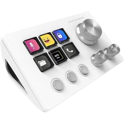 Mars Gaming MSD-Two, Kompaktes Control Deck, 6 Anpassbare LCD-Tasten + 3 Tasten, 3 Multifunktionale Räder, Ergonomisches Slim Control Deck, Steuerungssoftware und Plug-ins, Windows und MacOS, Weiß Mars Gaming MSD-Two, Kompaktes Control Deck, 6 Anpassbare LCD-Tasten + 3 Tasten, 3 Multifunktionale Räder, Ergonomisches Slim Control Deck, Steuerungssoftware und Plug-ins, Windows und MacOS, Weiß