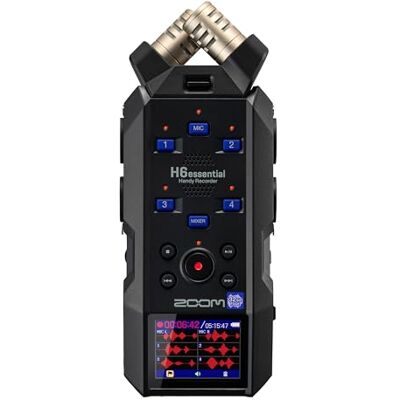 Zoom H6essential Handy Recorder – Tragbarer 32-Bit-Float Audiorecorder mit 6-Spur-Aufnahme – Ideal für Podcasts, Musikaufnahmen, Filmton – Schwarz Zoom H6essential Handy Recorder – Tragbarer 32-Bit-Float Audiorecorder mit 6-Spur-Aufnahme – Ideal für Podcasts, Musikaufnahmen, Filmton – Schwarz