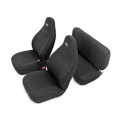 Rough Country Neopren-Sitzbezüge für Jeep Wrangler TJ – 91000, Schwarz Rough Country Neopren-Sitzbezüge für Jeep Wrangler TJ – 91000, Schwarz