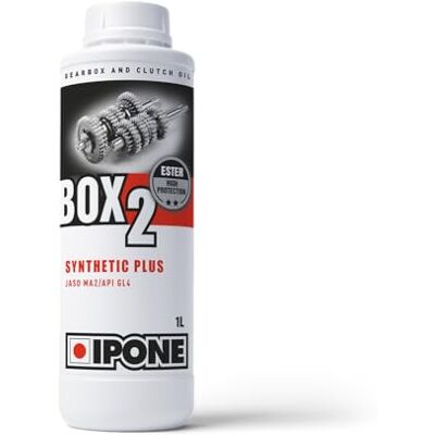 IPONE – Getriebeöl für Motorräder – Box 2 – Teilsynthetisch auf Esterbasis – High Performance – Für Schaltgetriebe mit Nasskupplung – 1 Liter Kanister IPONE – Getriebeöl für Motorräder – Box 2 – Teilsynthetisch auf Esterbasis – High Performance – Für Schaltgetriebe mit Nasskupplung – 1 Liter Kanister