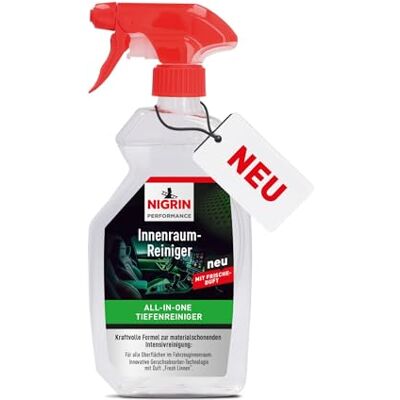 NIGRIN Performance Innenraumreiniger für Textilien, Kunststoff- und Gummiteile, Sitzbezüge und Innenverkleidungen, entfernt Schmutz sowie Nikotinrückstände, geruchsabsorber, transparent, 500 ml NIGRIN Performance Innenraumreiniger für Textilien, Kunststoff- und Gummiteile, Sitzbezüge und Innenverkleidungen, entfernt Schmutz sowie Nikotinrückstände, geruchsabsorber, transparent, 500 ml
