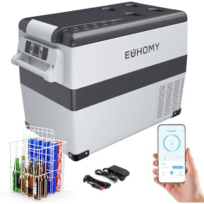 EUHOMY 12V Kompressor Kühlbox 40L, Kühlbox Auto Kompressor mit APP Gesteuert, 12V/240V Kühlschrank -20 ℃ bis 20 ℃, tragbarer Kühlschrank für Camping, Reisen, Lastkraftwagen EUHOMY 12V Kompressor Kühlbox 40L, Kühlbox Auto Kompressor mit APP Gesteuert, 12V/240V Kühlschrank -20 ℃ bis 20 ℃, tragbarer Kühlschrank für Camping, Reisen, Lastkraftwagen